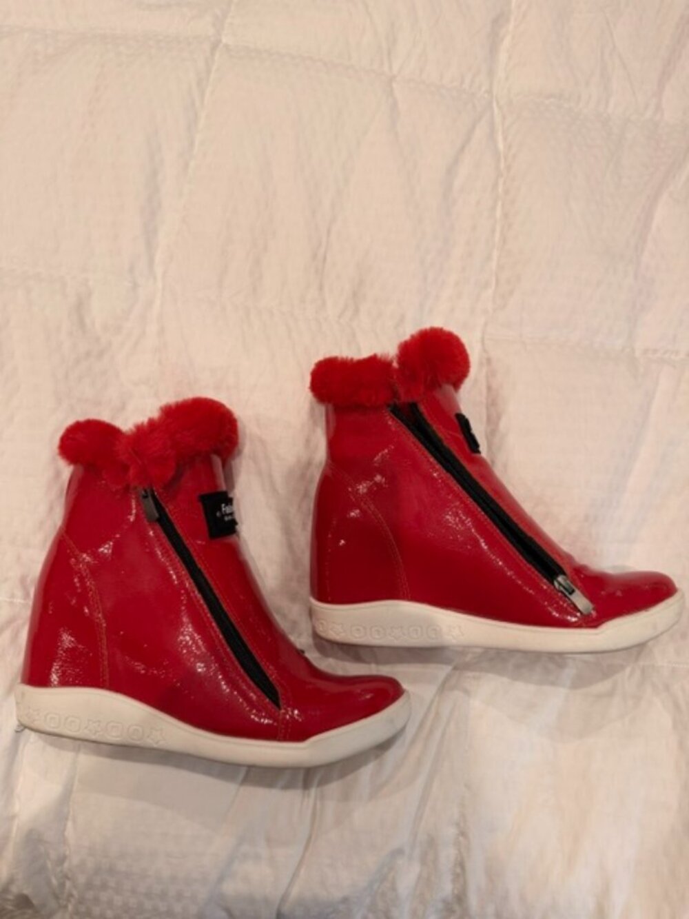 Cute red patent boots!